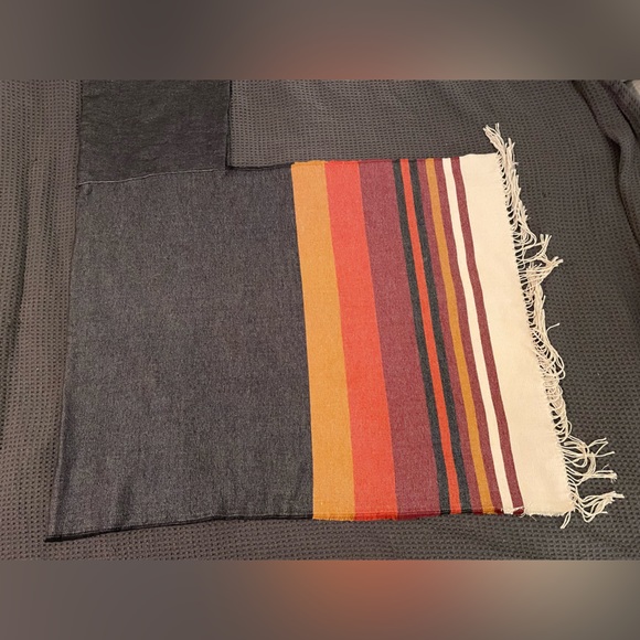 Garage Charcoal Striped Shawl with Hood - Picture 5 of 7